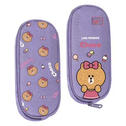 Пенал шкільний YES 1 відділення мьякий, Бузковий, Line Friends Pretty Choco (533703)