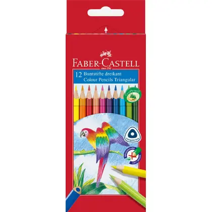 Кольорові олівці в наборі Faber-Castell 12 кольорів тригранні, (116512)