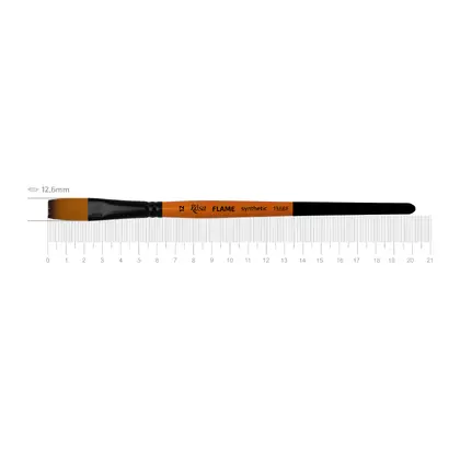 Пензель синтетичний ROSA FLAME 1368F плоский №12 коротка ручка, (1368F12)