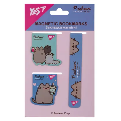 Закладки для підручників YES 3 шт. магнітні, Pusheen (708348)