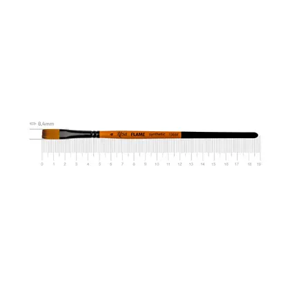 Кисть синтетика ROSA FLAME 1368F плоская, №4, короткая ручка, (1368F04)