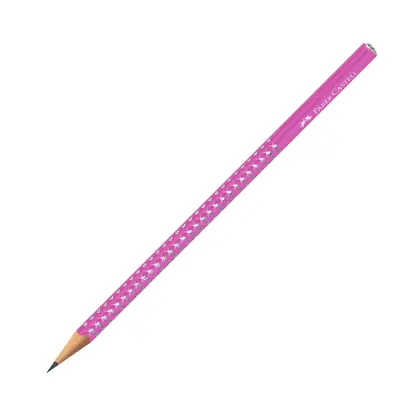 Чернографитный карандаш Faber-Castell GRIP SPARKLE, HB, Sparkle, ELEKTRIC FUCHSIA, (118291)