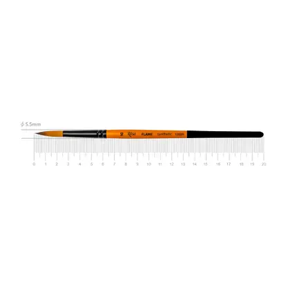 Кисть синтетика ROSA FLAME 1368R круглая, №10, короткая ручка, (1368R10)