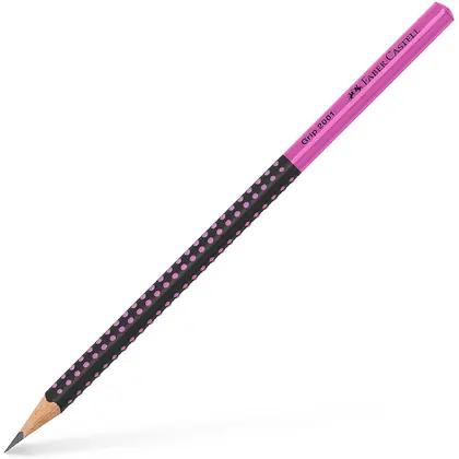 Чорнографітний олівець Faber-Castell GRIP 2001 НВ Чорний/рожевий, (517011)