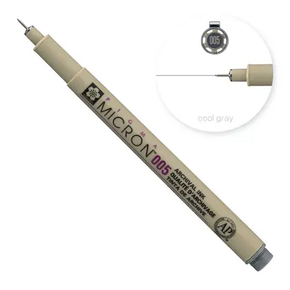 Линер Sakura Pigma Micron, (0.05) 0,2 мм., , Сірий,  (XSDK00544)