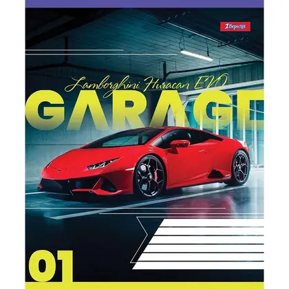 Зошит шкільний 1 Вересня 36 аркушів клітинка, Garage (766670)