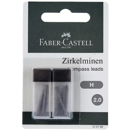 Грифель для циркуля Faber-Castell, 2*6 шт., 2,00 мм., в блистере, (123198)