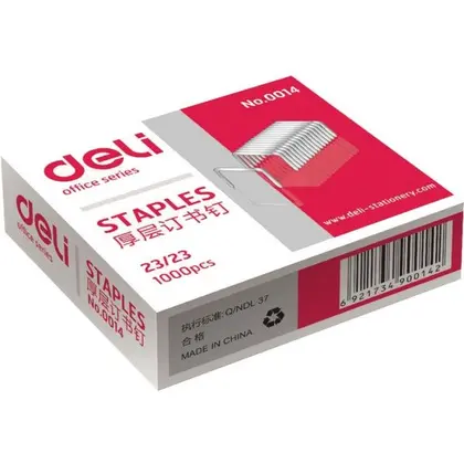 Скобы Deli, №23/23 (1000 шт.), (E0014)