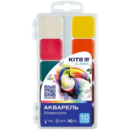 Акварель Kite Classic в наборе  10 цветов (k-060)