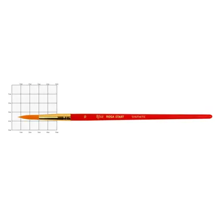 Кисть синтетика Rosa Start круглая, №10, 242, коротка ручка, (18750110)