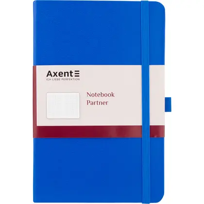 Блокнот Axent Partner 125*195 мм., 96 аркушів клітинка, на гумці, Блакитий, (8201-07-A)