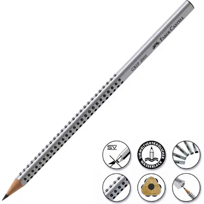 Чернографитный карандаш Faber-Castell GRIP 2001 B Серый, (117001)