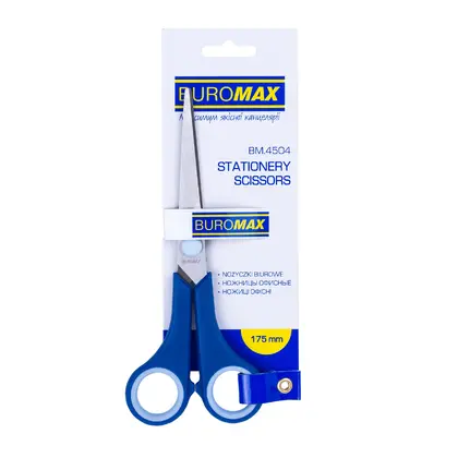 Ножиці офісні Buromax 170 мм. з гумовими вставками, (BM.4504)