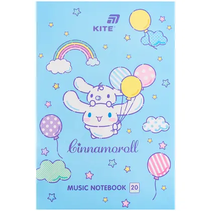 Нотная тетрадь KITE, А4, 20 листов, Cinnamoroll, (CR26-404)