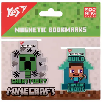 Закладки для підручників YES 2 шт. магнітні, Minecraft (708102)