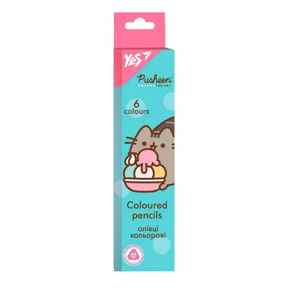 Цветные карандаши в наборе YES, 6 цветов, Pusheen, (290698)