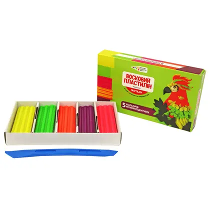 Пластилін GammaUA 5 кольорів, 60 г. Флуорісцентний, Craft&Joy (331055/Cr)