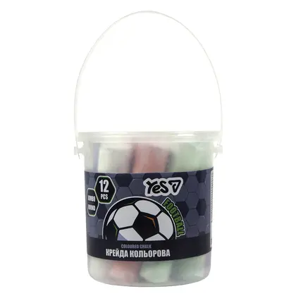 Мел детский YES, 12 шт., Football JUMBO, (400565)