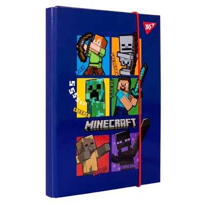 Папка для тетрадей YES, B5, Minecraft, картонная, на резинке, (500238)