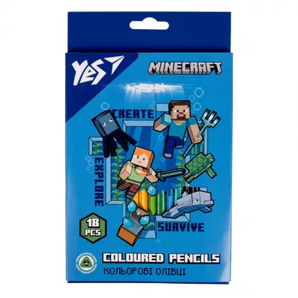 Кольорові олівці в наборі YES 18 кольорів Minecraft (290715)