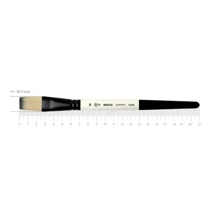 Кисть синтетика ROSA BREEZE 1226F плоская, №10, короткая ручка, (1226F10)