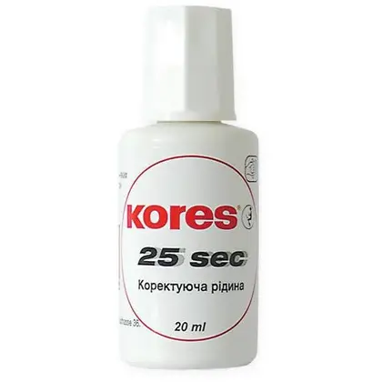 Корректор Kores, 20 мл., з пензликом, 25 секунд (К66817)