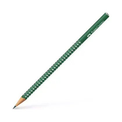 Чорнографітний олівець Faber-Castell GRIP SPARKLE тригранний, FOREST GREEN, (118239)