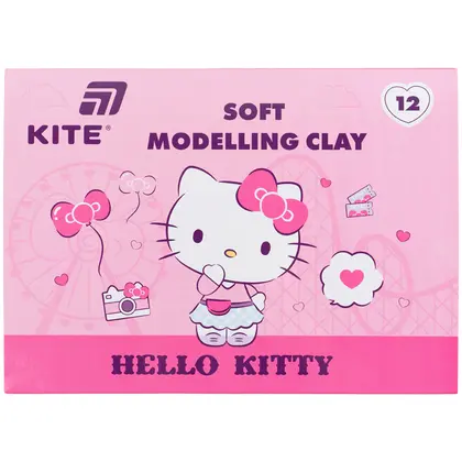 Пластилин KITE, 12 цветов, 240 г., Hello Kitty, восковой, (HK25-1086)