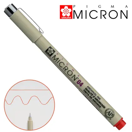Линер Sakura Pigma Micron, (0.4) 0,4 мм., , Красный, PIGMA Micron (XSDK04#19)