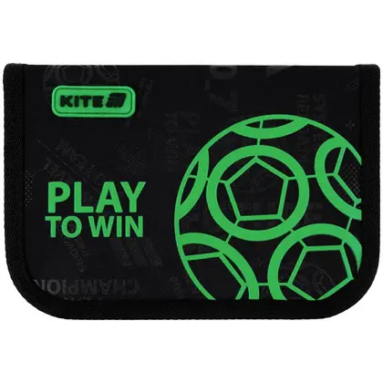 Пенал шкільний KITE 1 відділення Чорний, Play&Win (K25-621-2)