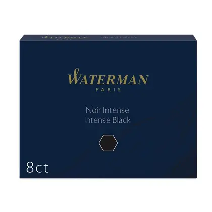 Картридж для ручки WATERMAN, 8 шт., длинный, Черный, (52001)