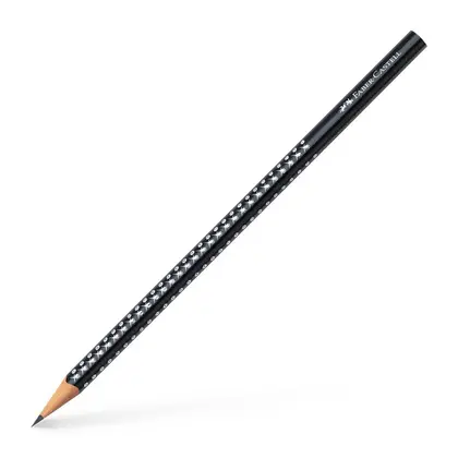 Чернографитный карандаш Faber-Castell GRIP SPARKLE, BLACK, (118299)