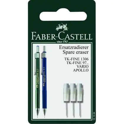 Змінні гумки Faber-Castell 3 шт. змінний для механічного олівця, TK-Fine (131594)