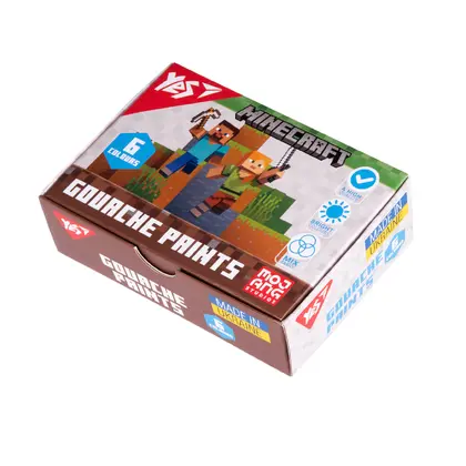 Гуаш YES 6 кольорів по 20 мл. Minecraft (230405)