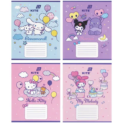 Тетрадь школьная KITE, 12 листов, Hello Kitty, косая линия, (HK26-235-2)