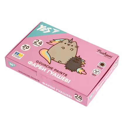 Гуаш YES 24 кольорів по 20 мл. Pusheen (230404)