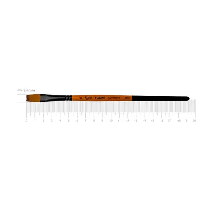 Кисть синтетика ROSA FLAME 1368F плоская, №6, короткая ручка, (1368F06)