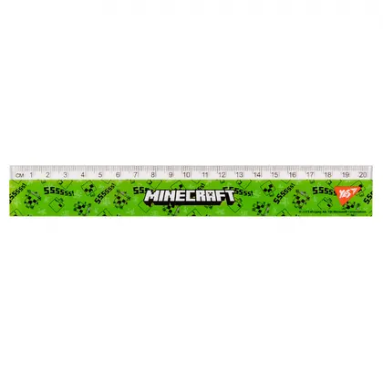 Линейка YES, 20 см., Minecraft, пластиковая, (370666)