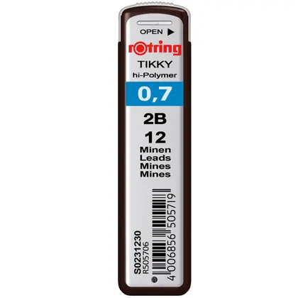 Грифель для механического карандаша Rotring, 0,7 мм., 2B, (S0231230)