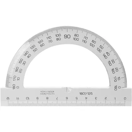 Транспортир Koh-i-noor 180/125 Прозорий, (746238)