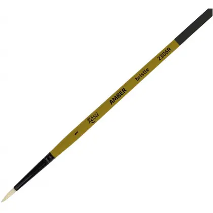 Пензель щетина ROSA AMBER 2306R кругла №1 довга ручка, (2306R01)