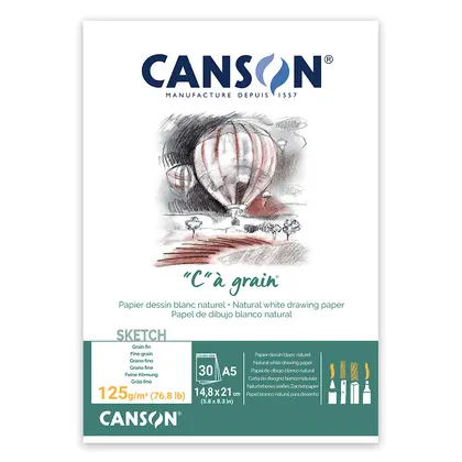 Альбом для графики Canson C a grain, А5, 30 листов, 125 г/м2, ,  (C400060608)