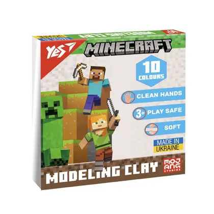 Пластилін YES 10 кольорів, 200 г. Minecraft (540662)