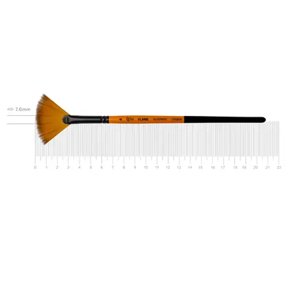 Кисть синтетика ROSA FLAME 1368FN веерная, №6, короткая ручка, (1368FN06)