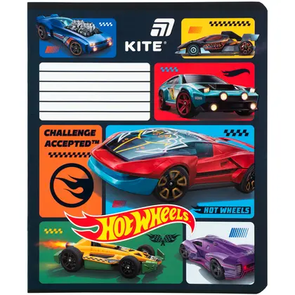 Зошит шкільний KITE 12 аркушів лінія, Hot Wheels (HW26-234)
