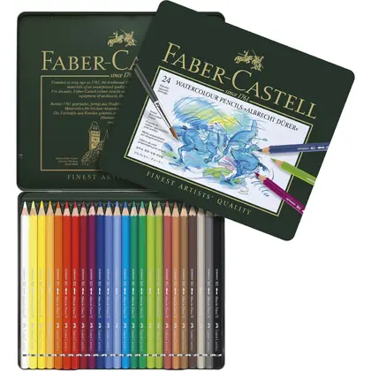 Акварельні олівці в наборі Faber-Castell 24 кольори металевий пенал, Albrecht Durer (117524)