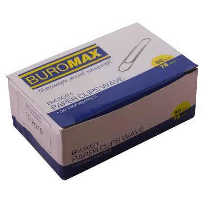 Скрепки Buromax, 78 мм., 50 шт., рельєфні, (BM.5021)
