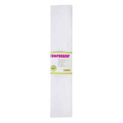 Гофрированная бумага 1 Вересня, 50*200 см., 110%, Белая, (701530)