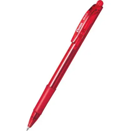 Ручка Pentel кулькова 0,7 мм. автоматична, Червона, (BK 417-B)