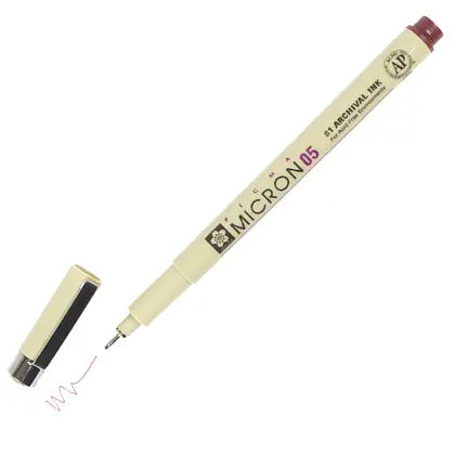 Лінер Sakura Pigma Micron (0.5) 0,45 мм. Бордовий, (XSDK05#22)